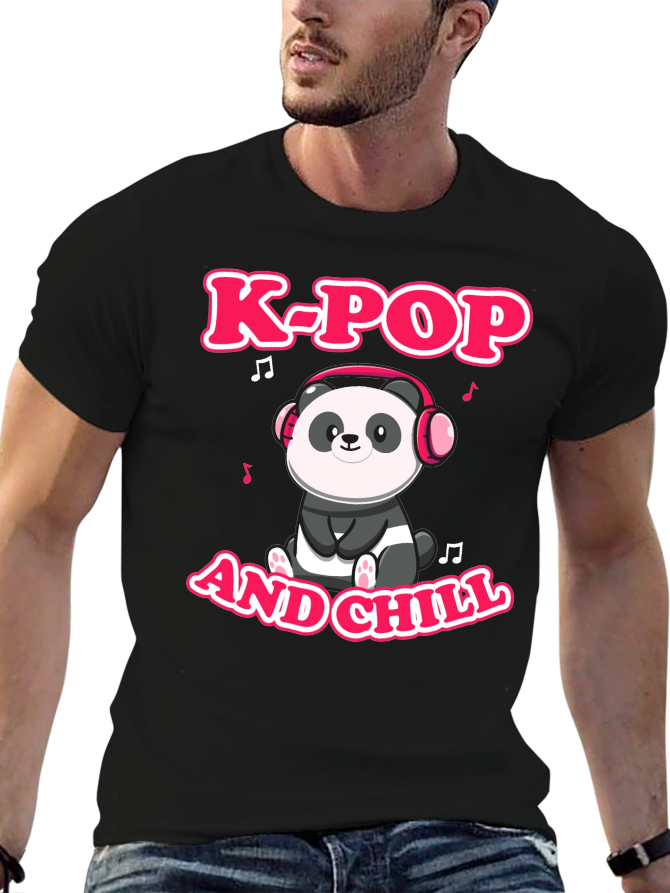 K-Pop and Chill Panda Graphic Tee