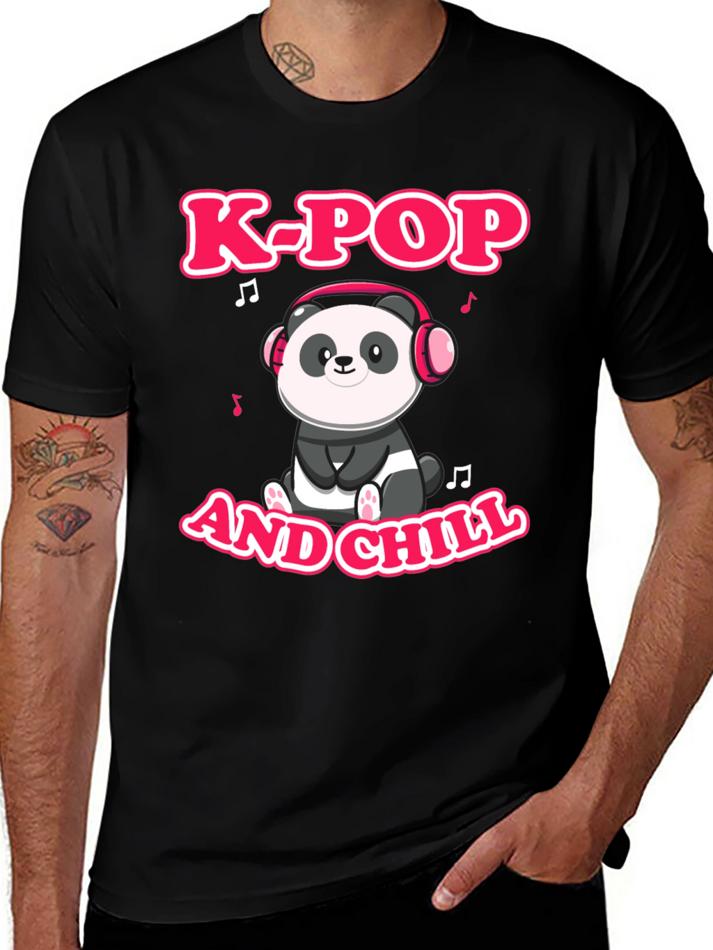 K-Pop and Chill Panda Graphic Tee