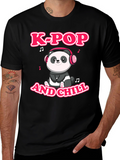 K-Pop and Chill Panda Graphic Tee