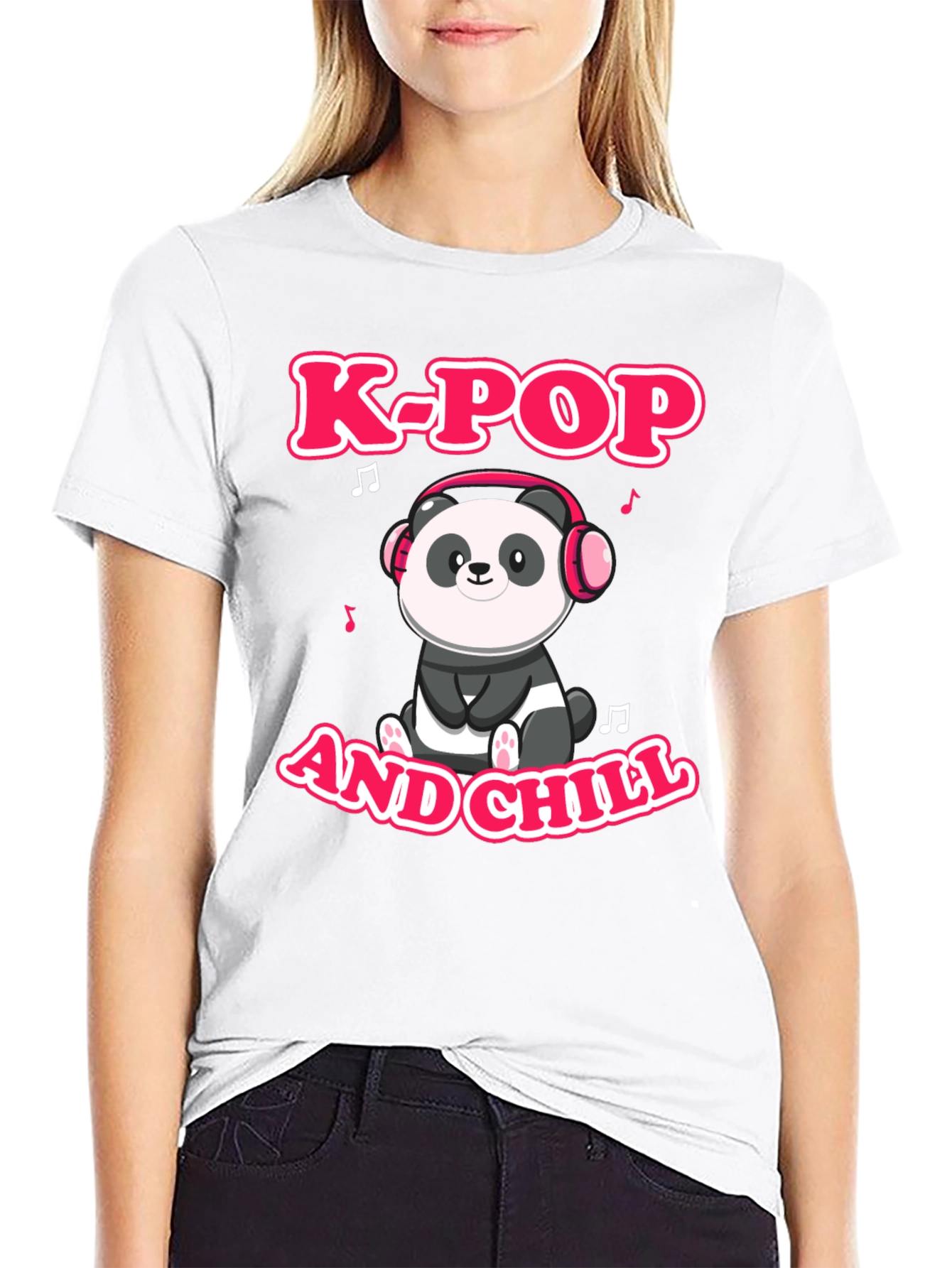 K-Pop and Chill Panda Graphic Tee