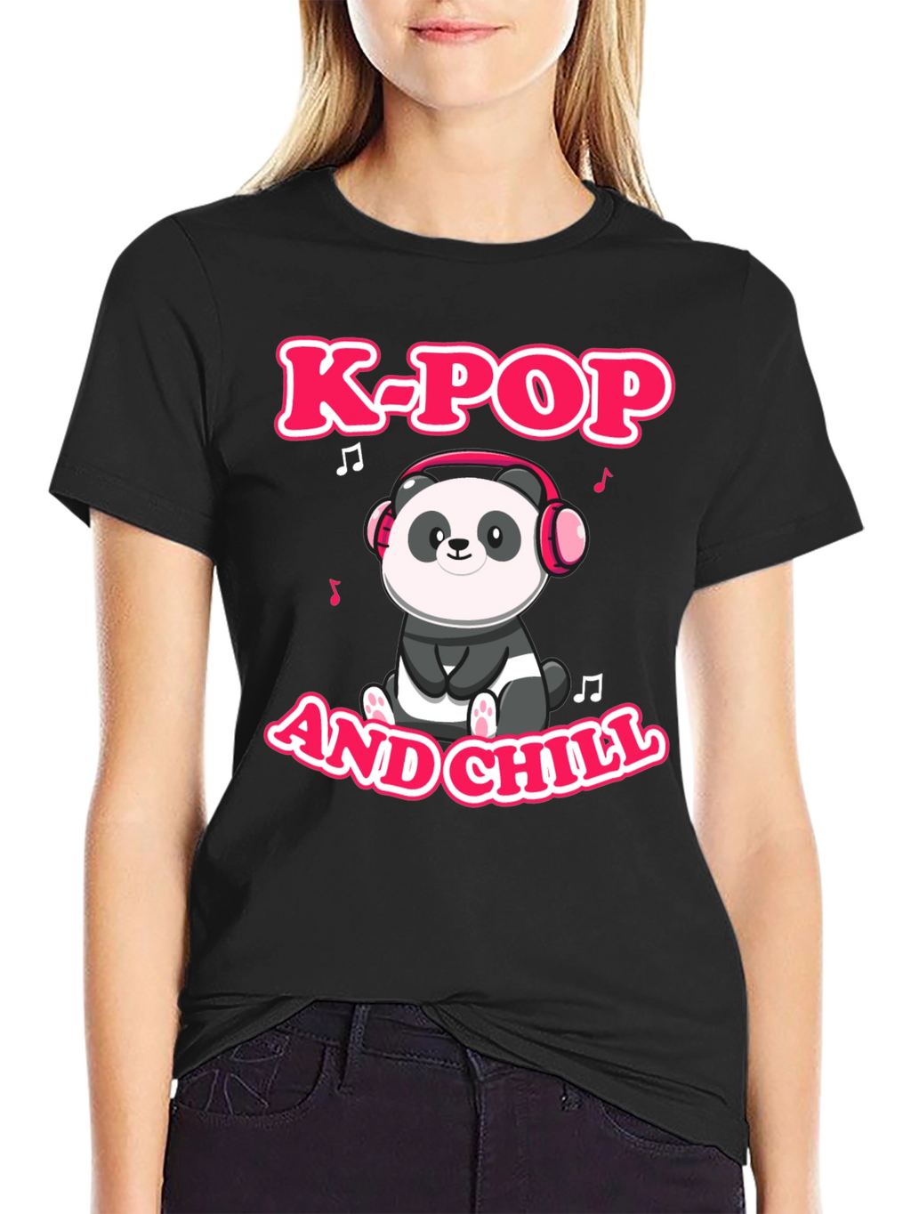 K-Pop and Chill Panda Graphic Tee