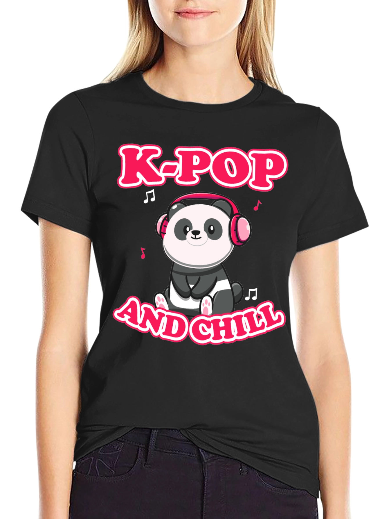 K-Pop and Chill Panda Graphic Tee