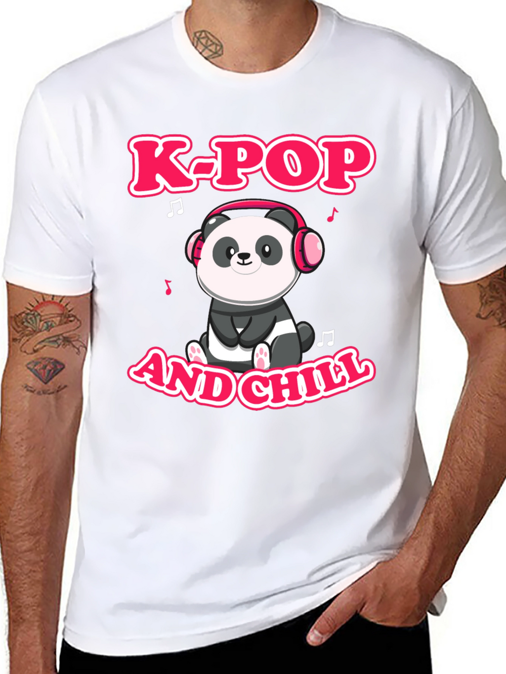 K-Pop and Chill Panda Graphic Tee