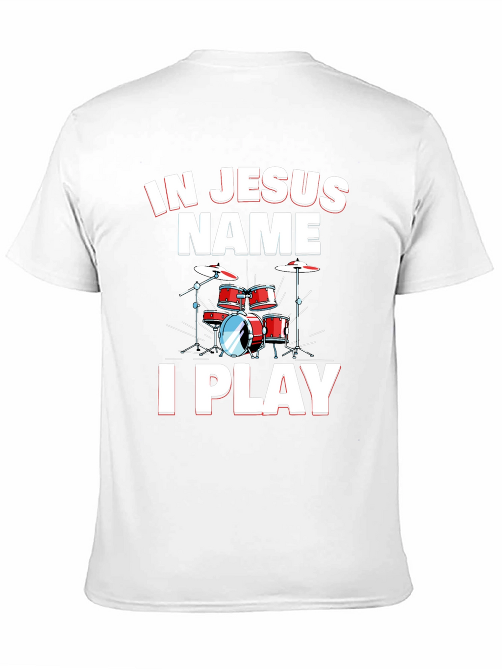 In Jesus Name I Play Drums Black T-Shirt