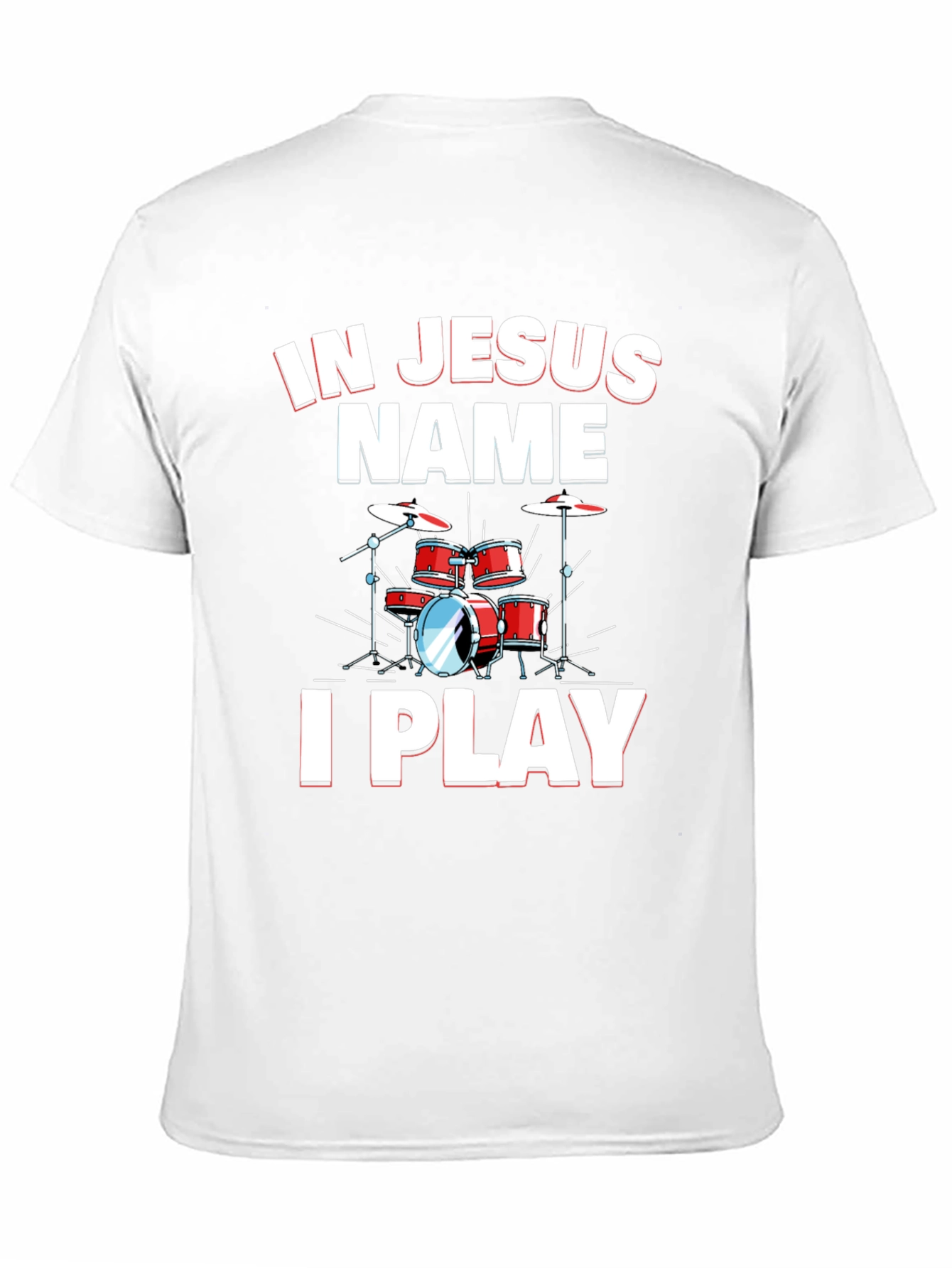 In Jesus Name I Play Drums Black T-Shirt