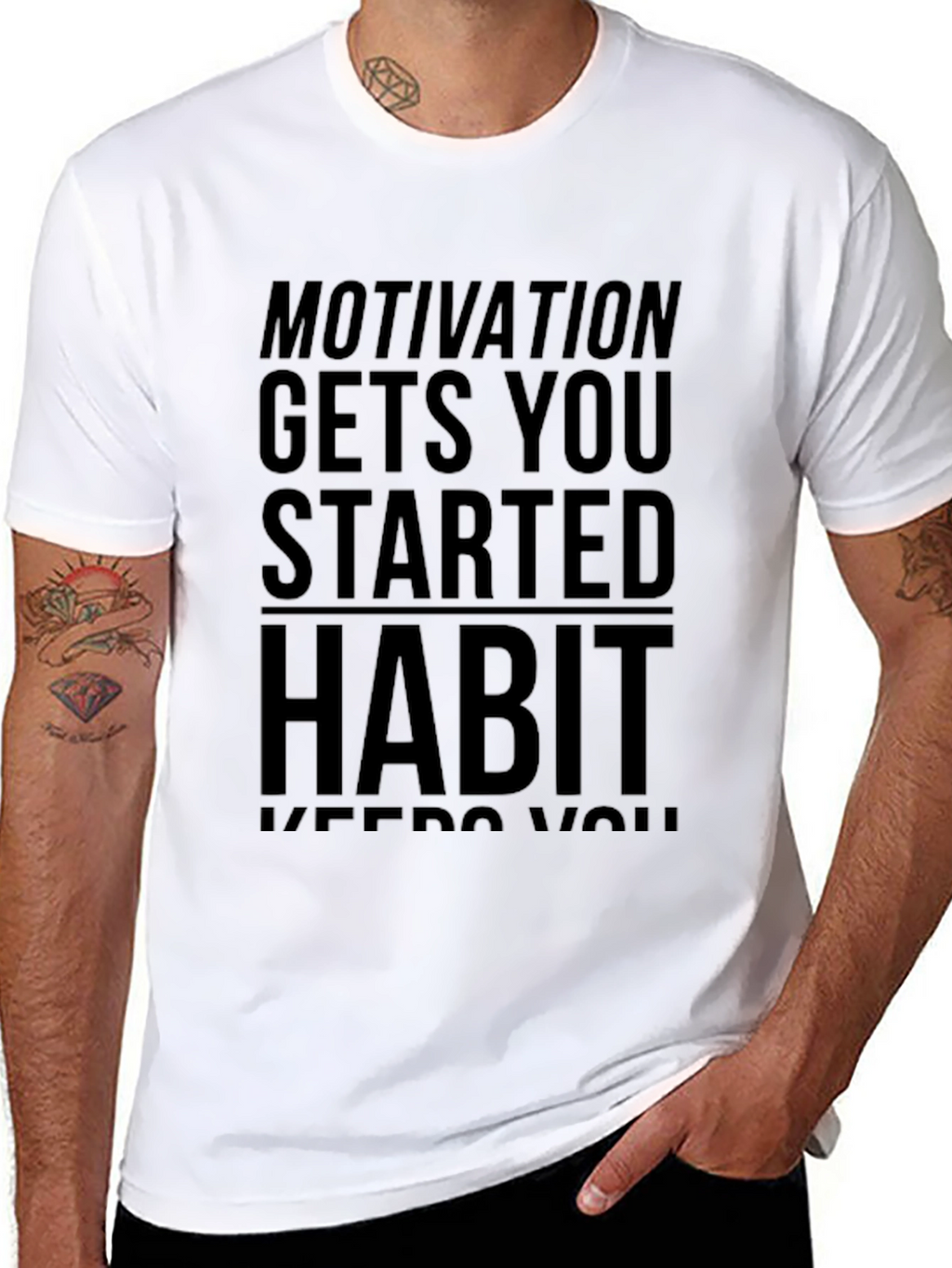 Motivation Habit Black Graphic T-Shirt