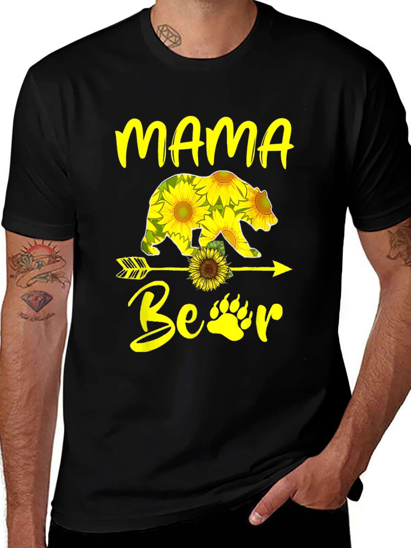 Mama Bear Sunflower Graphic T-Shirt