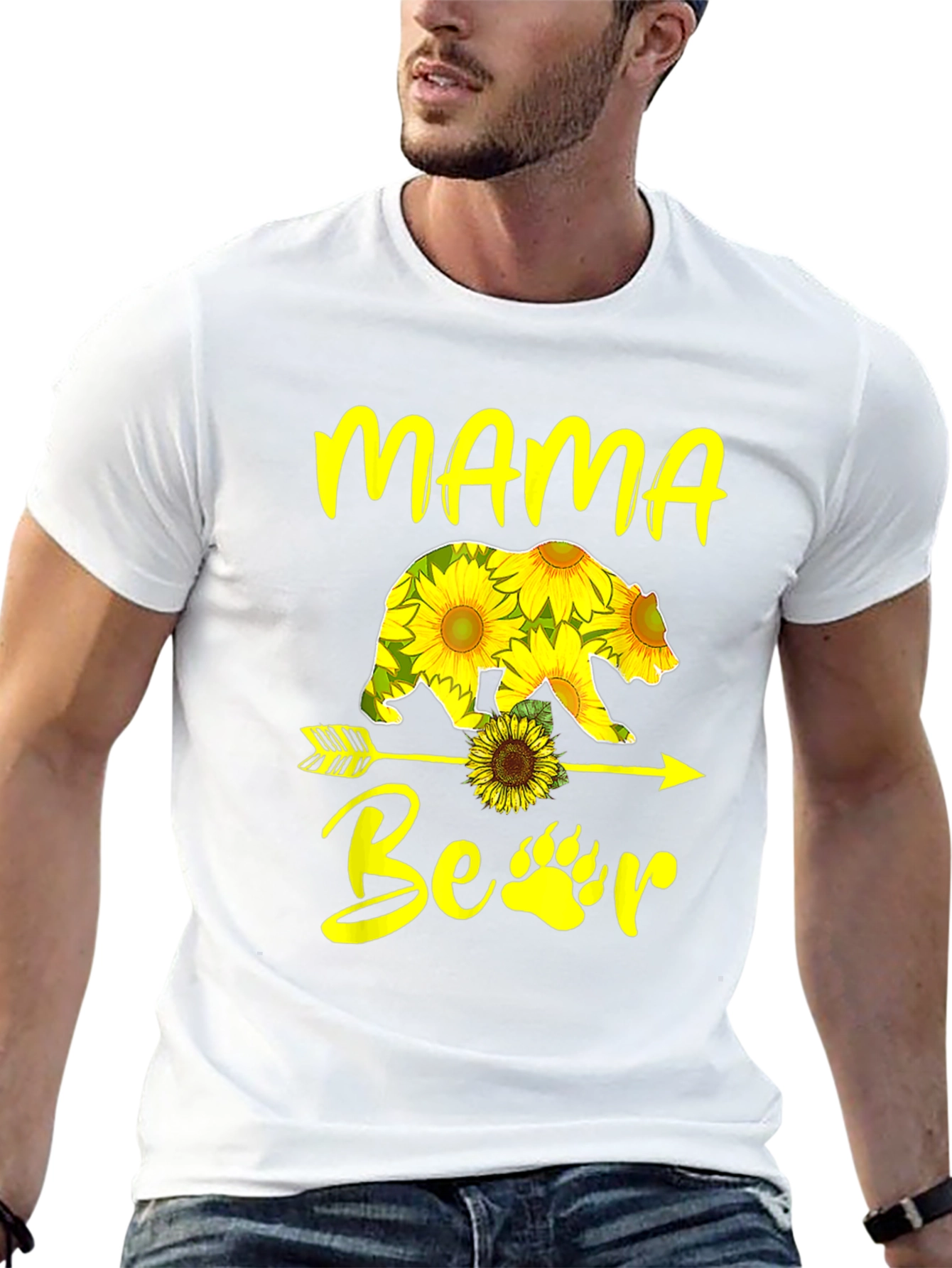 Mama Bear Sunflower Graphic T-Shirt