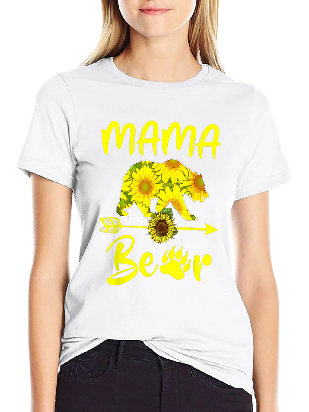Mama Bear Sunflower Graphic T-Shirt