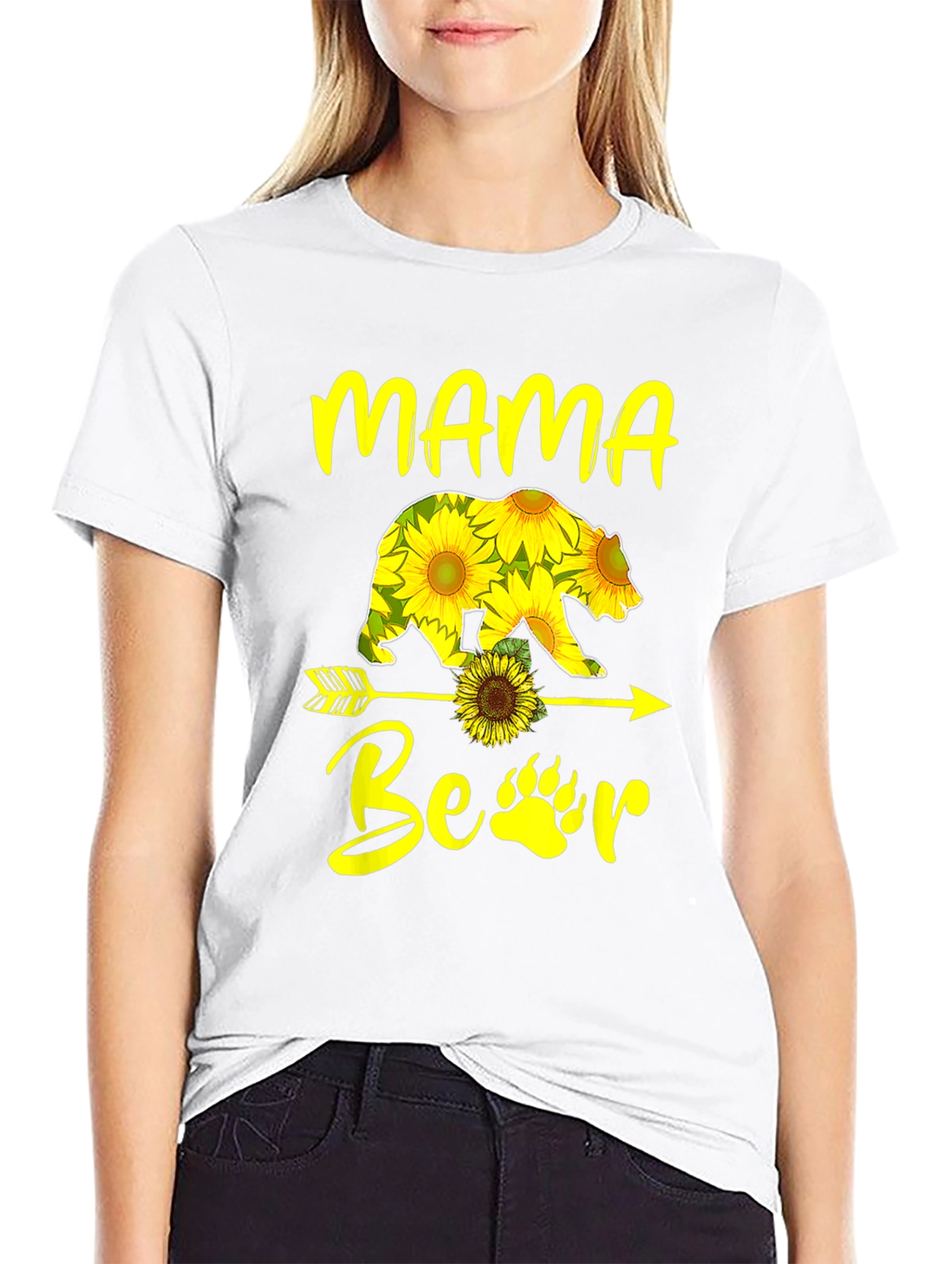 Mama Bear Sunflower Graphic T-Shirt