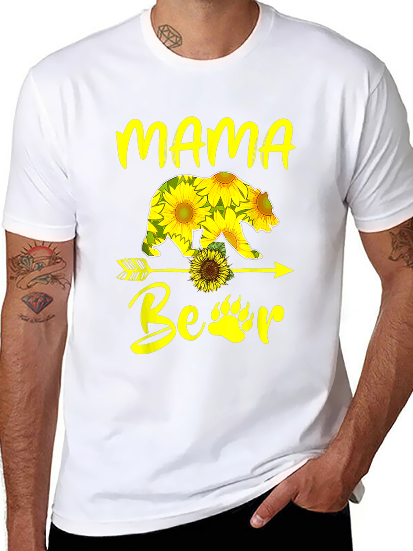 Mama Bear Sunflower Graphic T-Shirt