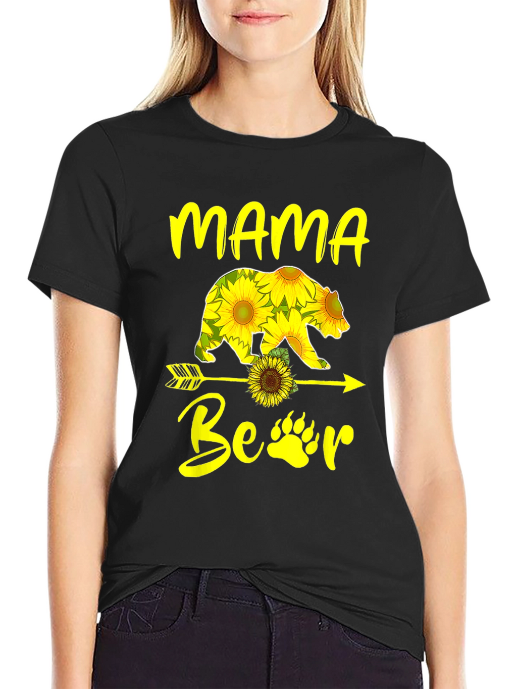 Mama Bear Sunflower Graphic T-Shirt