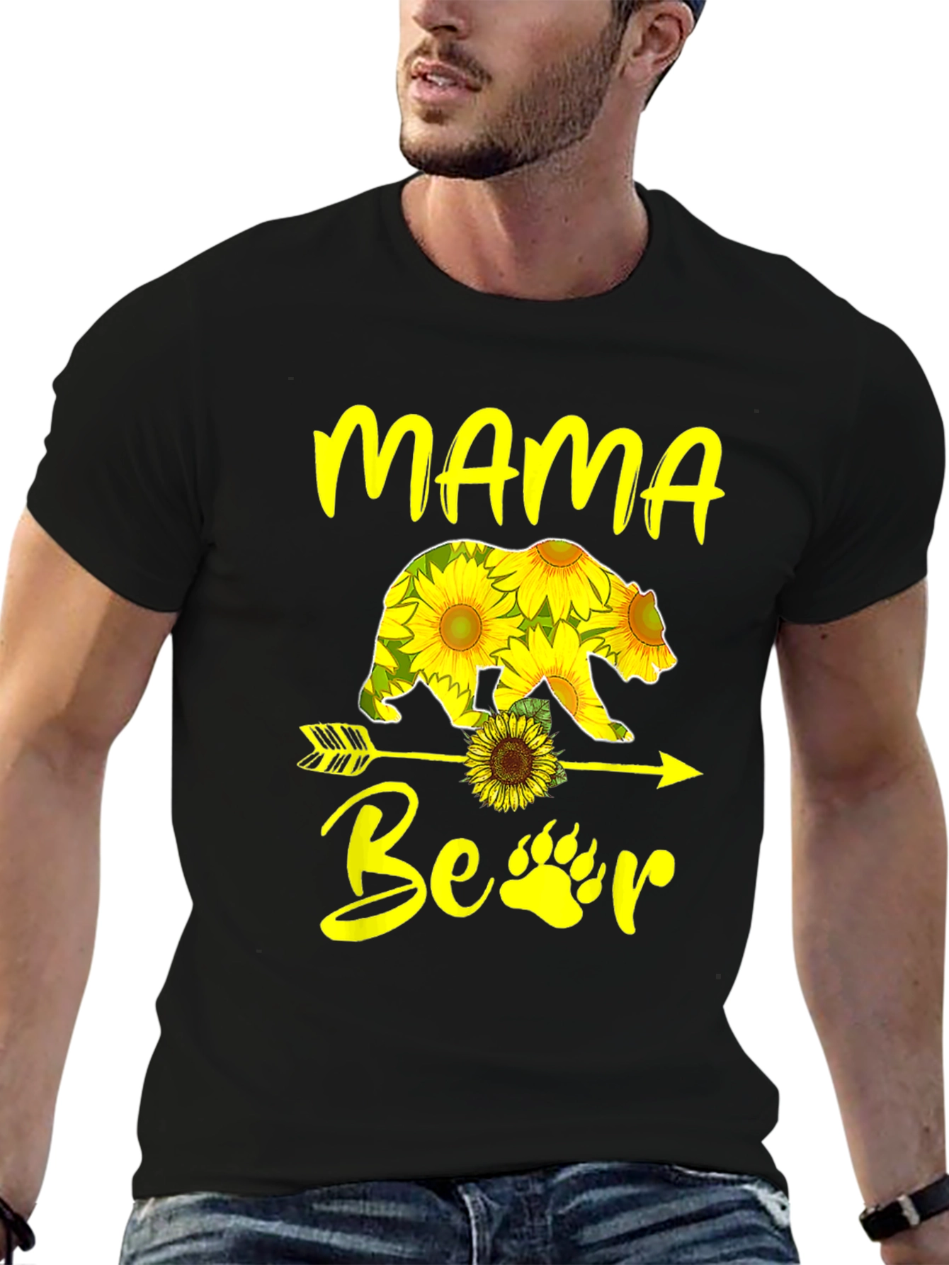 Mama Bear Sunflower Graphic T-Shirt