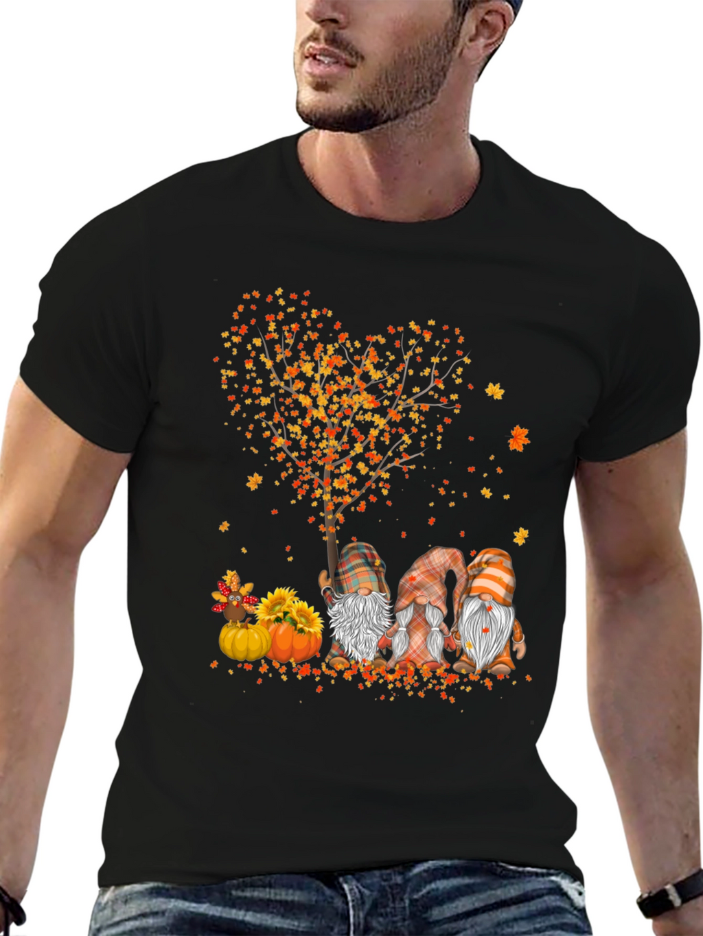 Fall Gnomes Heart Tree T-Shirt