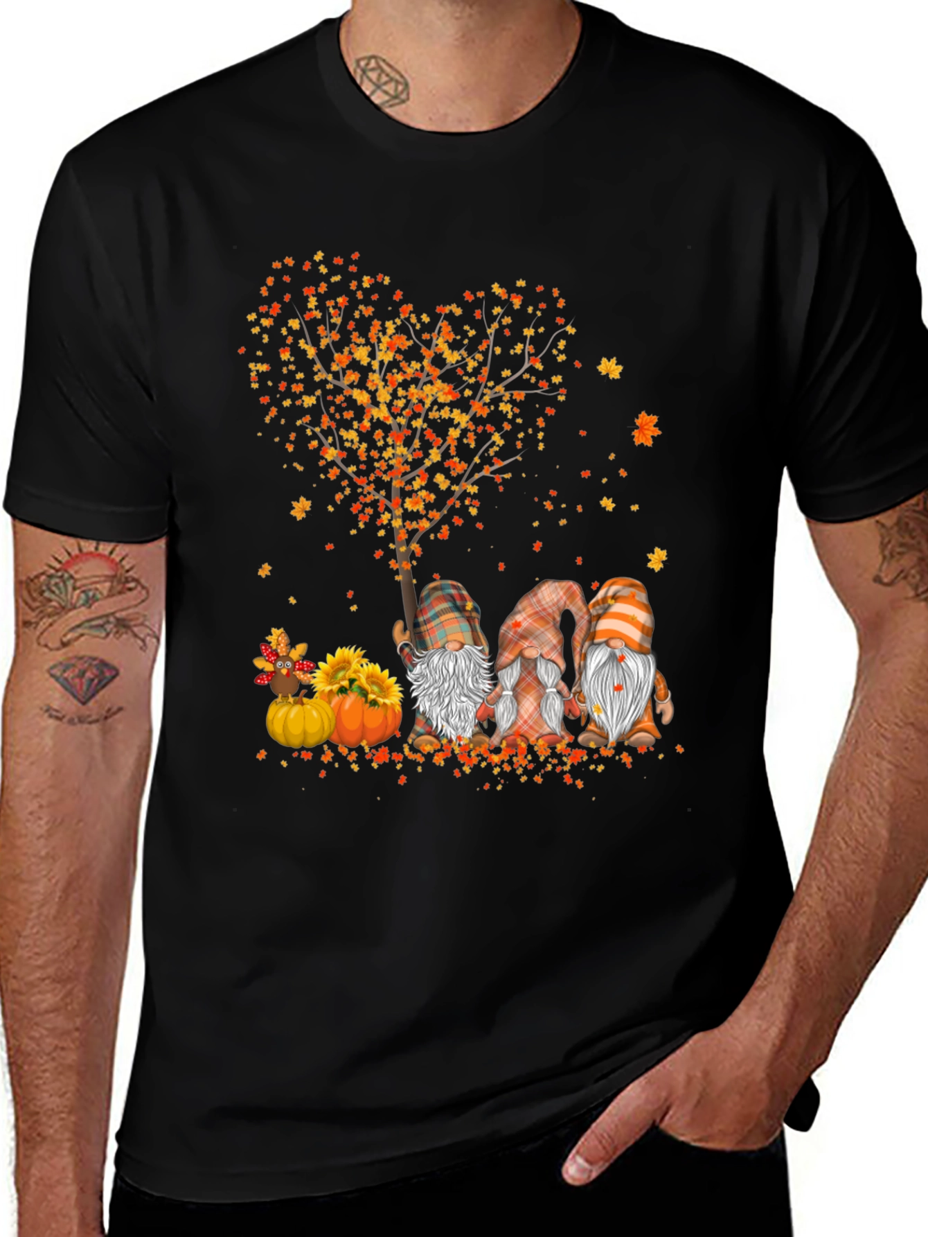 Fall Gnomes Heart Tree T-Shirt