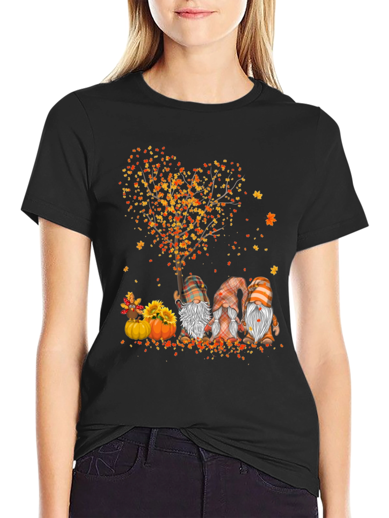 Fall Gnomes Heart Tree T-Shirt