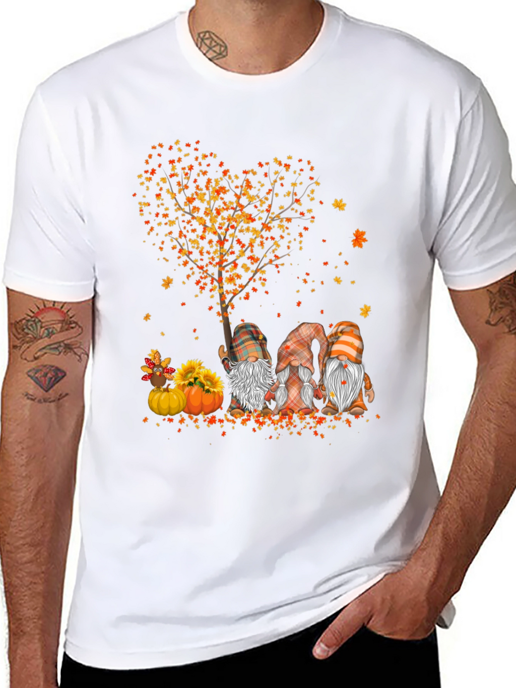 Fall Gnomes Heart Tree T-Shirt