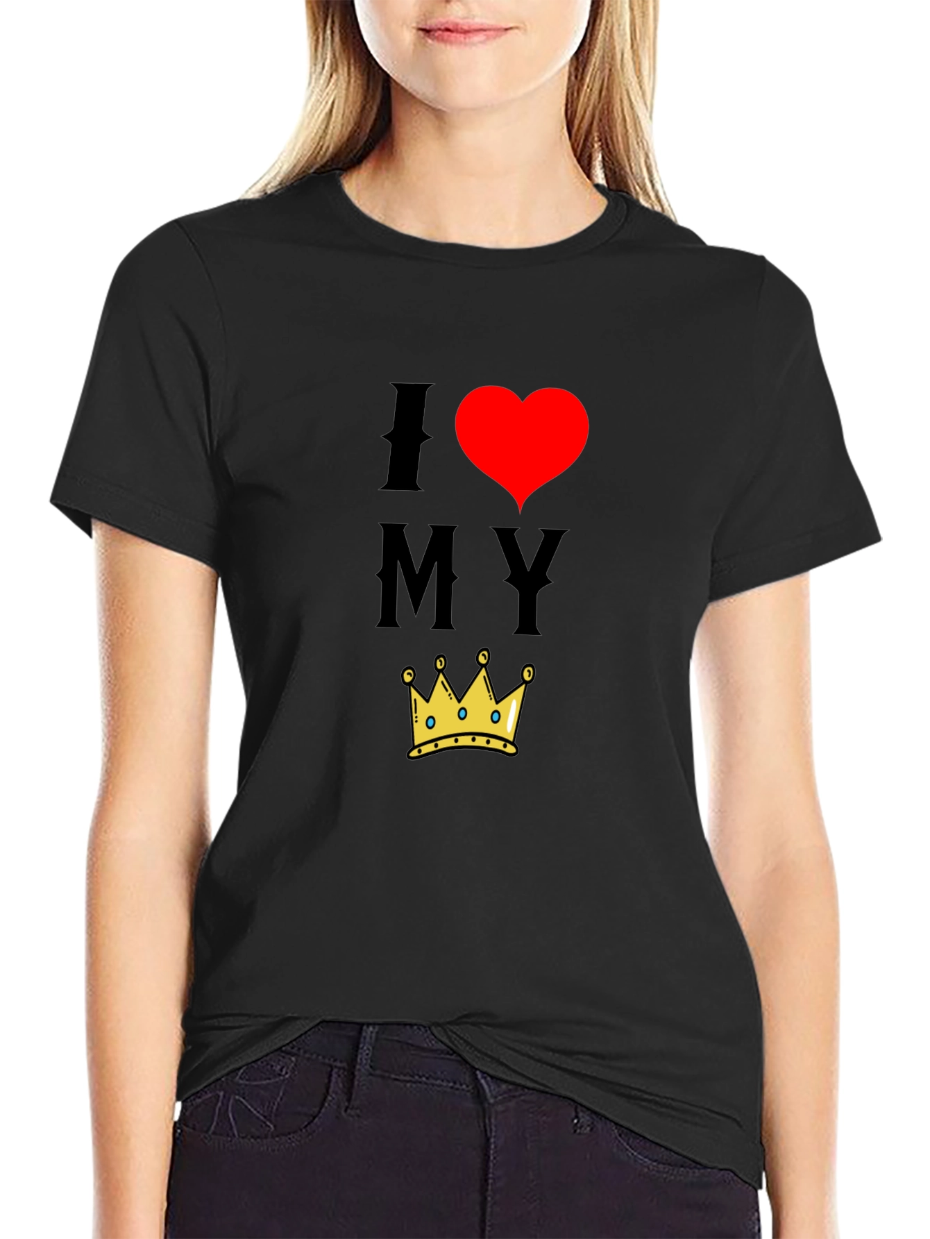 I Heart My Crown Black T-Shirt