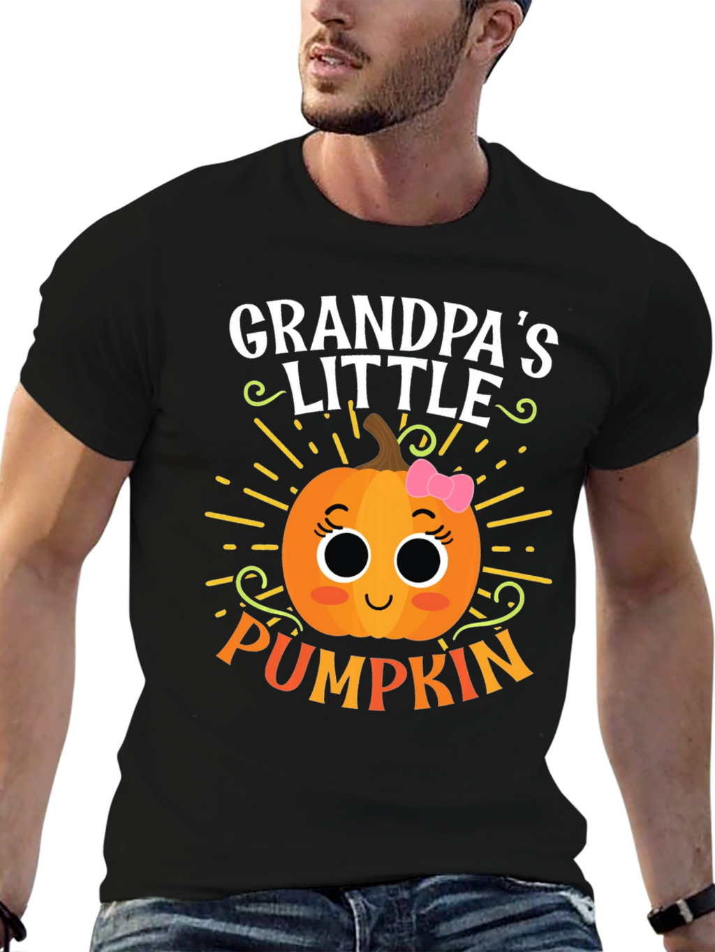 Grandpas Little Pumpkin Cute Graphic Tee