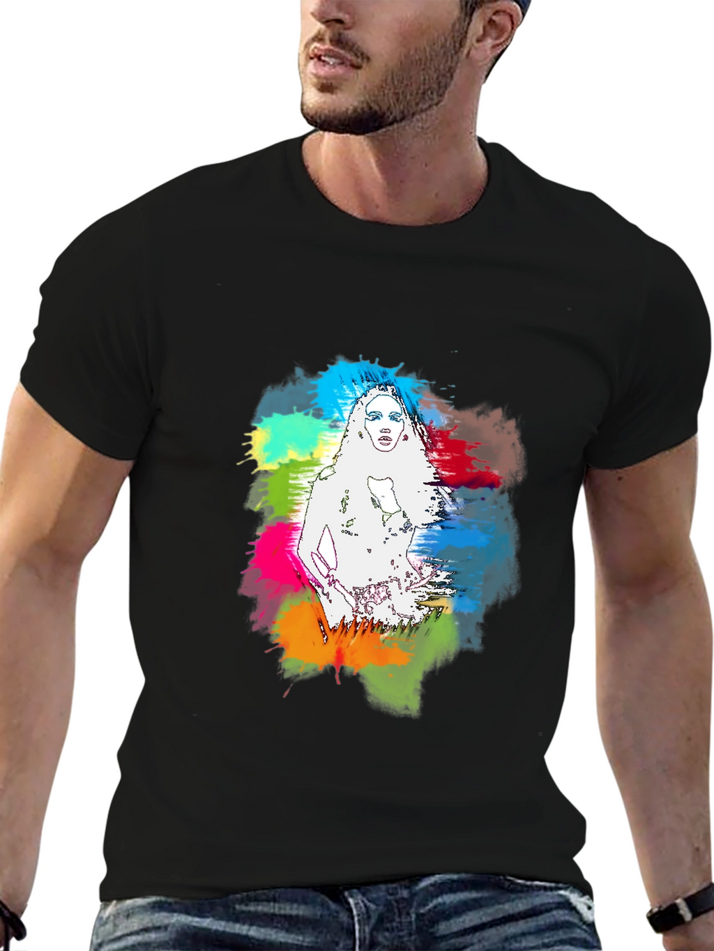 Vibrant Woman Graphic Black T-Shirt