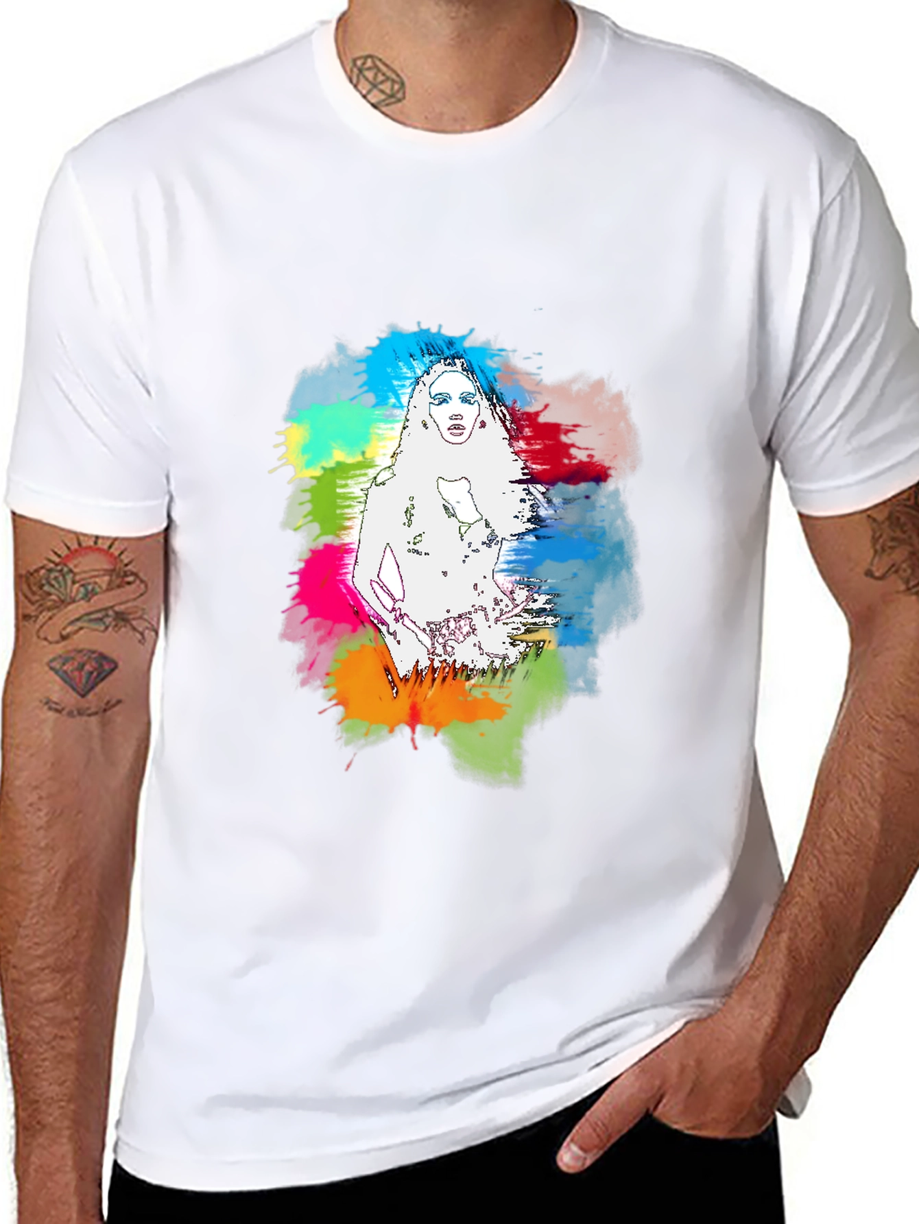 Vibrant Woman Graphic Black T-Shirt