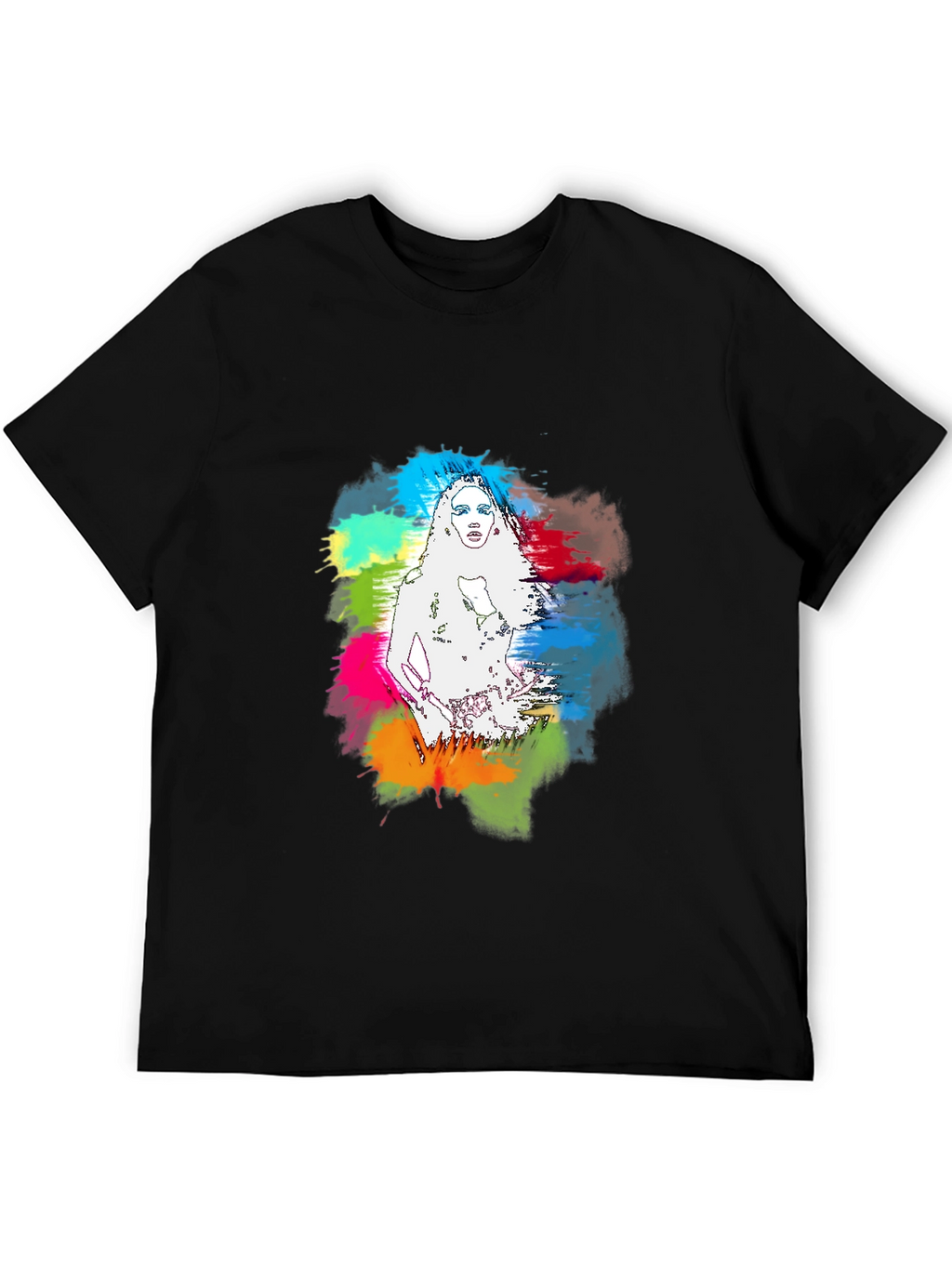 Vibrant Woman Graphic Black T-Shirt