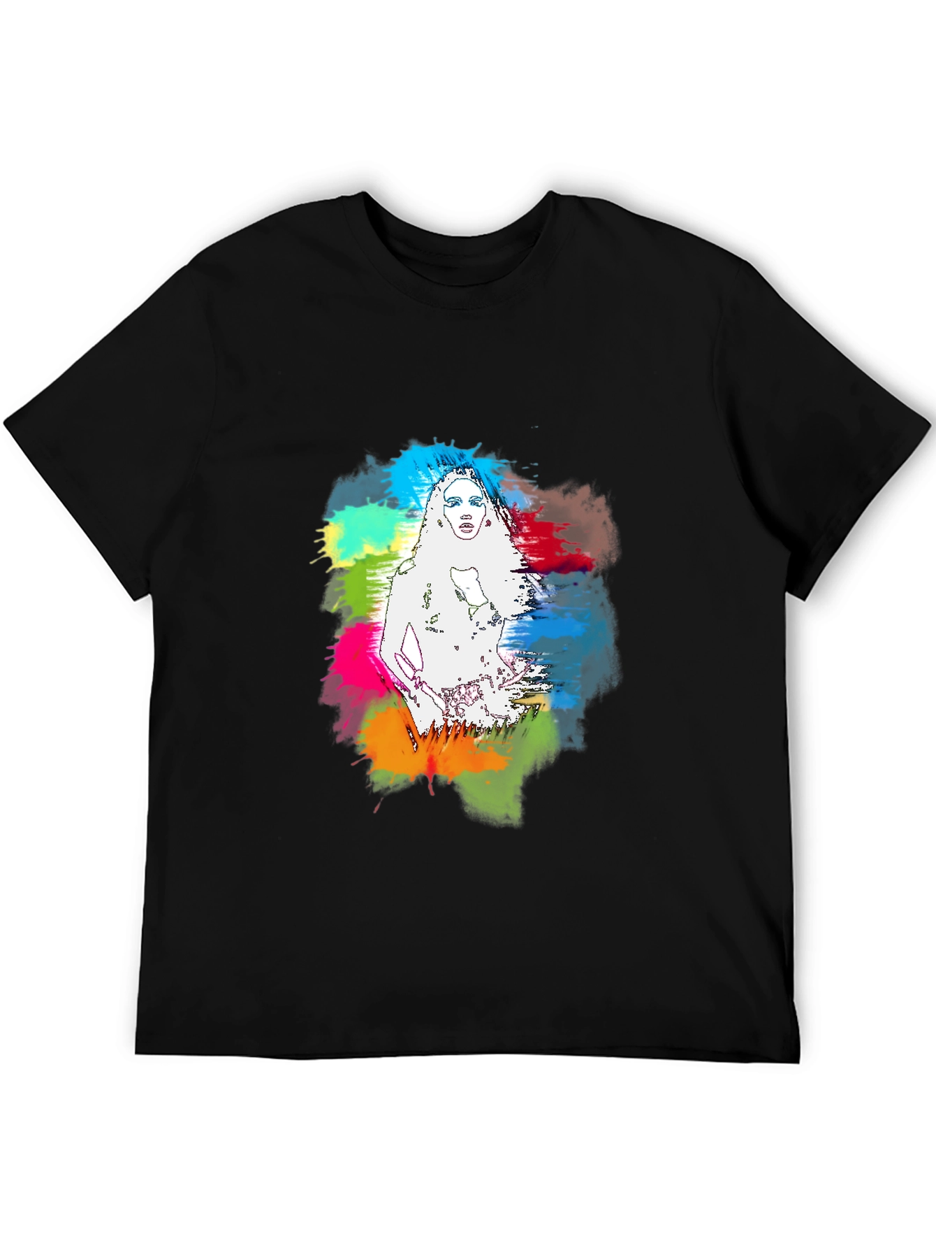 Vibrant Woman Graphic Black T-Shirt