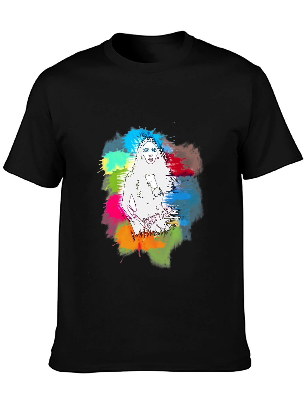 Vibrant Woman Graphic Black T-Shirt