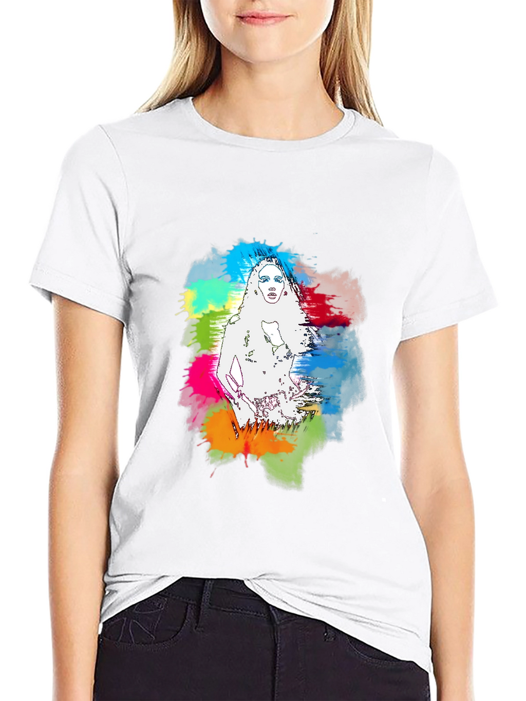 Vibrant Woman Graphic Black T-Shirt