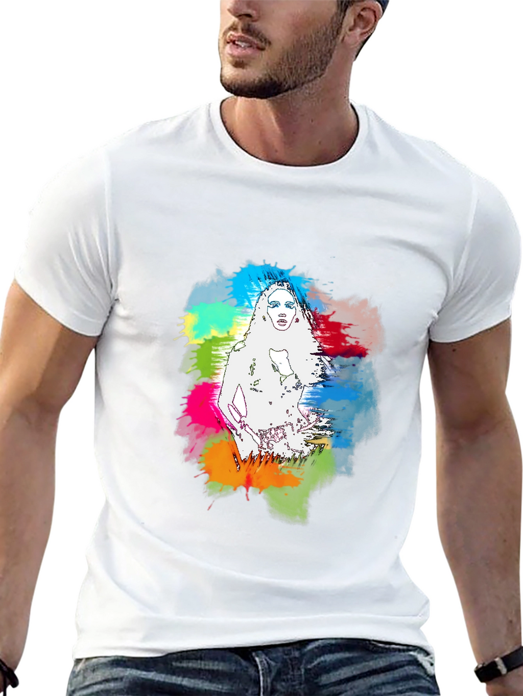 Vibrant Woman Graphic Black T-Shirt