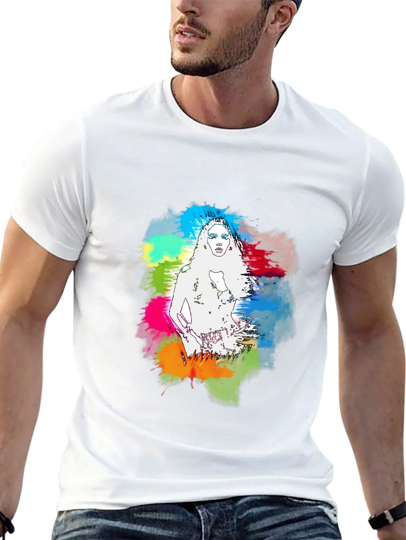 Vibrant Woman Graphic Black T-Shirt