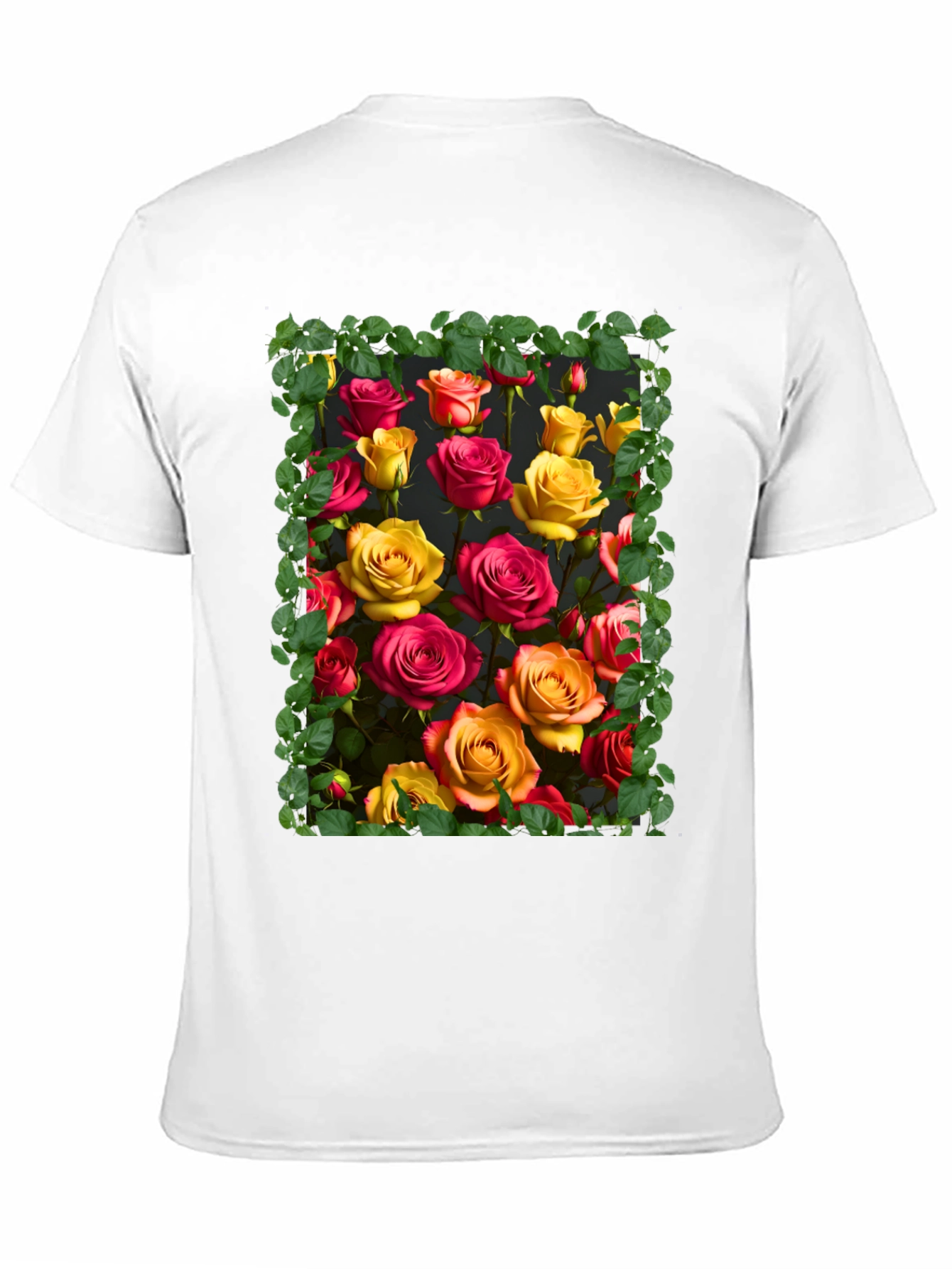 Floral Rose Graphic Tee - Unique Botanical Design