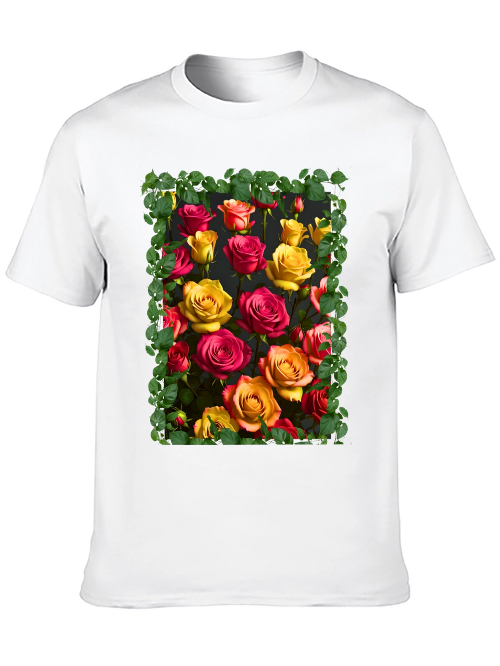 Floral Rose Graphic Tee - Unique Botanical Design