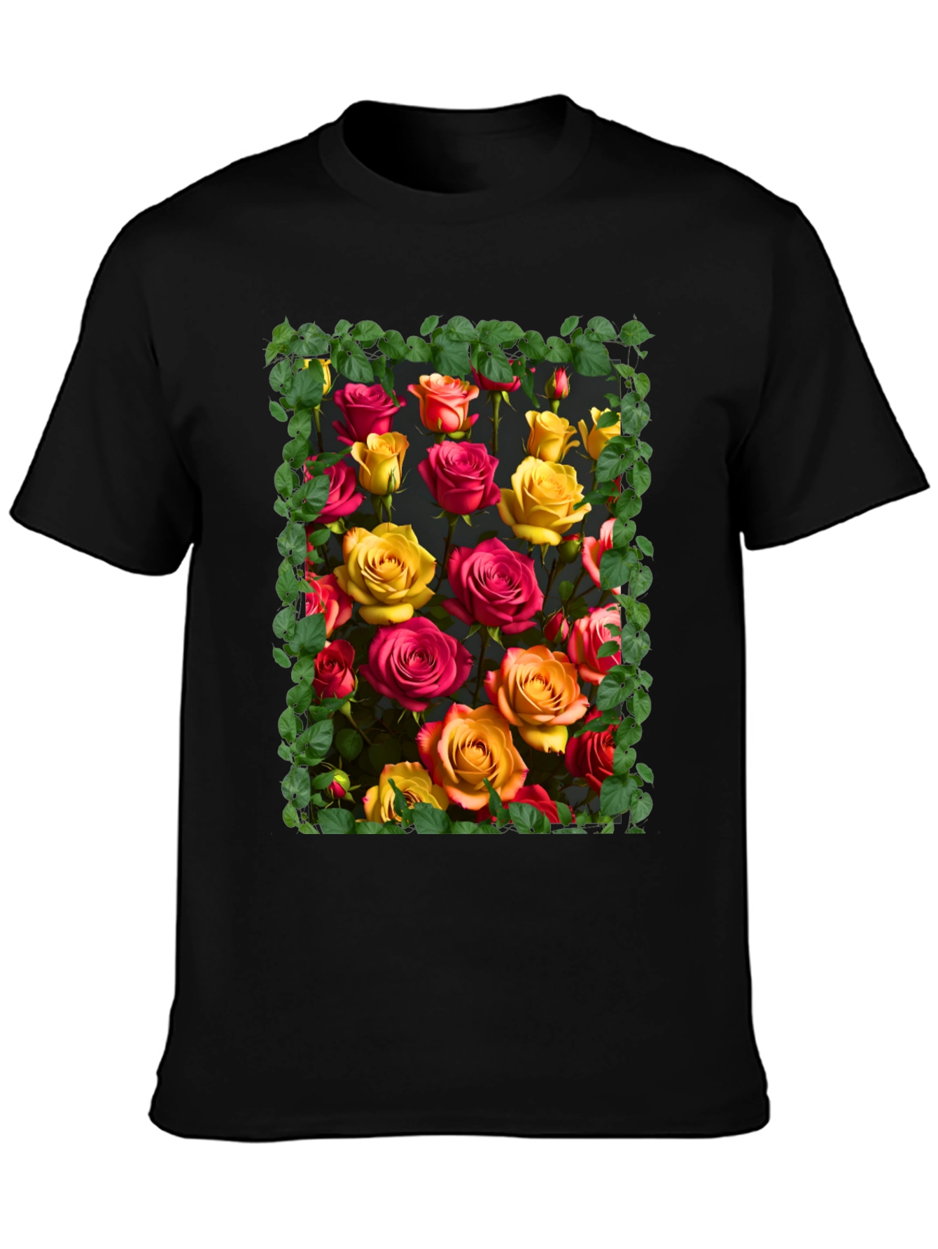 Floral Rose Graphic Tee - Unique Botanical Design