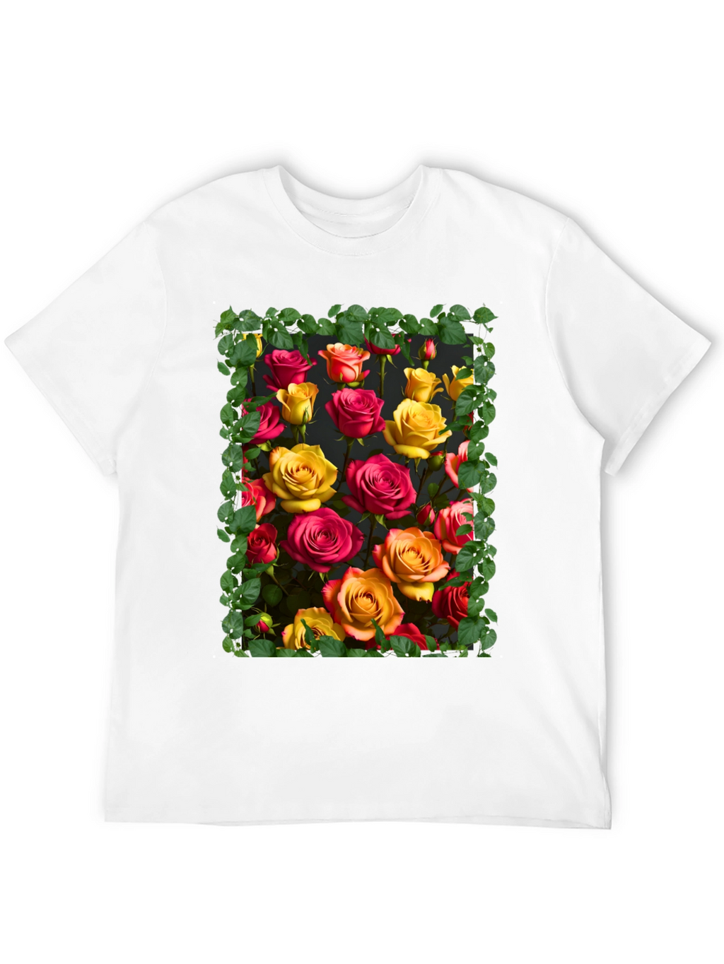 Floral Rose Graphic Tee - Unique Botanical Design