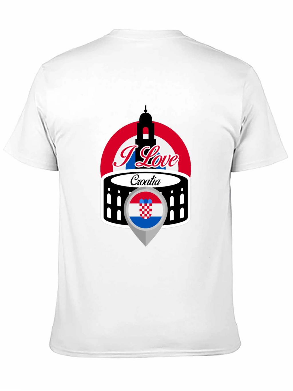 I Love Croatia T-Shirt - Black Graphic Tee