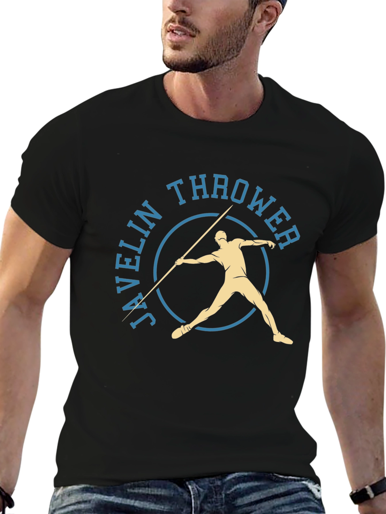 Javelin Thrower Graphic Tee - Athletic Sport Shirt