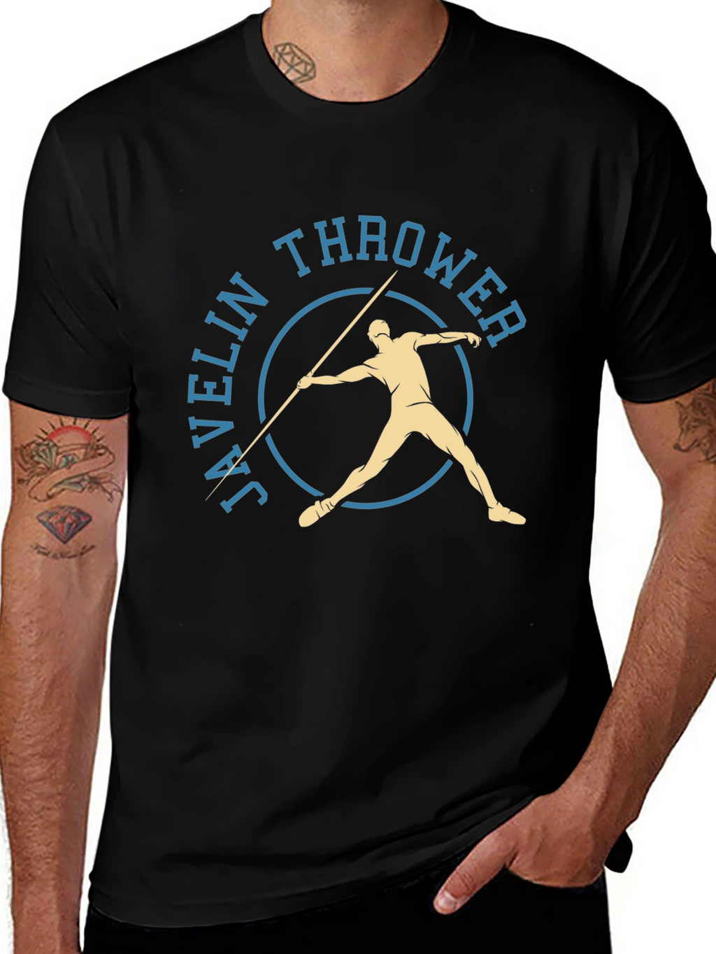Javelin Thrower Graphic Tee - Athletic Sport Shirt