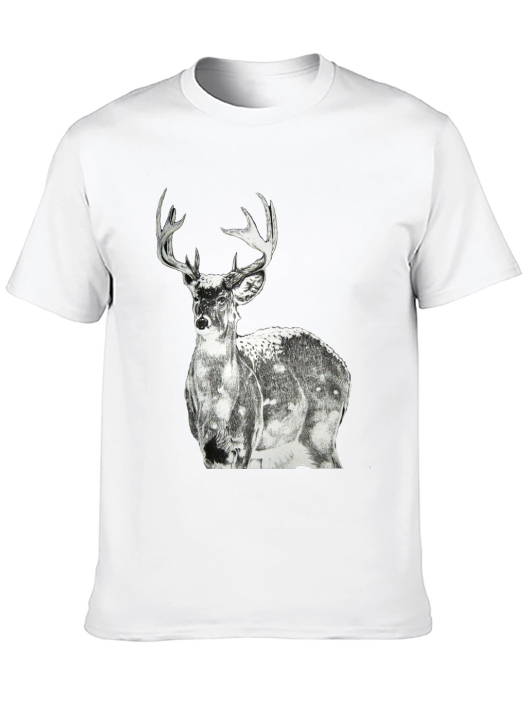 Deer Graphic Print Mens Black T-Shirt