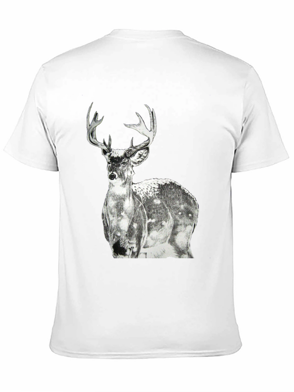 Deer Graphic Print Mens Black T-Shirt