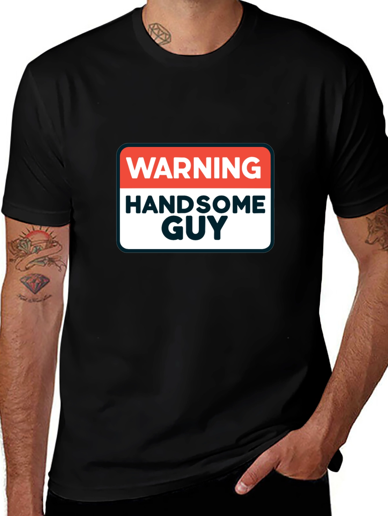 Warning Handsome Guy Graphic T-Shirt