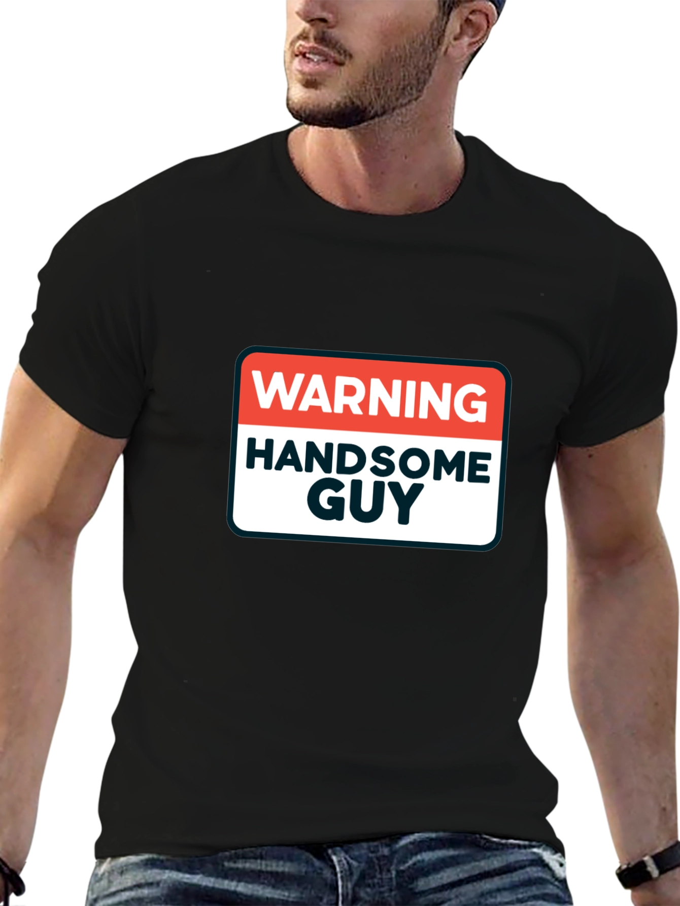 Warning Handsome Guy Graphic T-Shirt