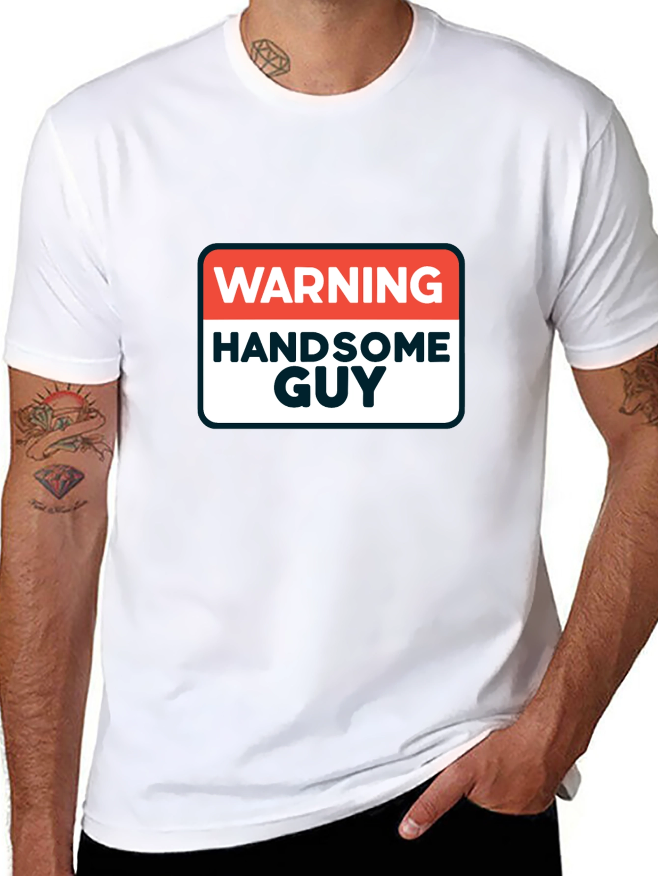 Warning Handsome Guy Graphic T-Shirt