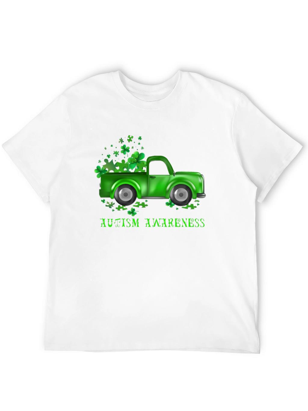 Autism Awareness Shamrock Truck T-Shirt
