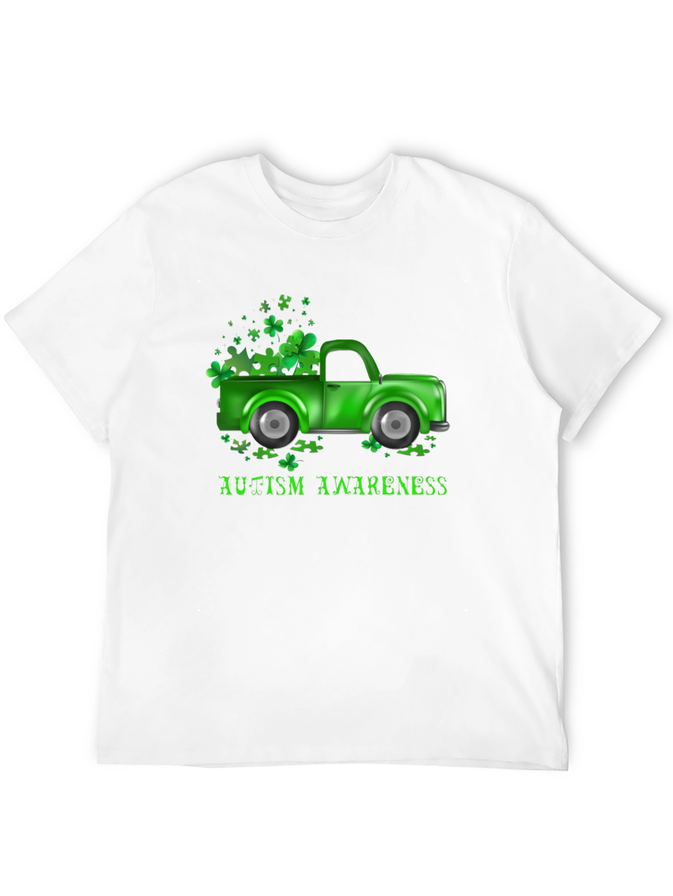 Autism Awareness Shamrock Truck T-Shirt