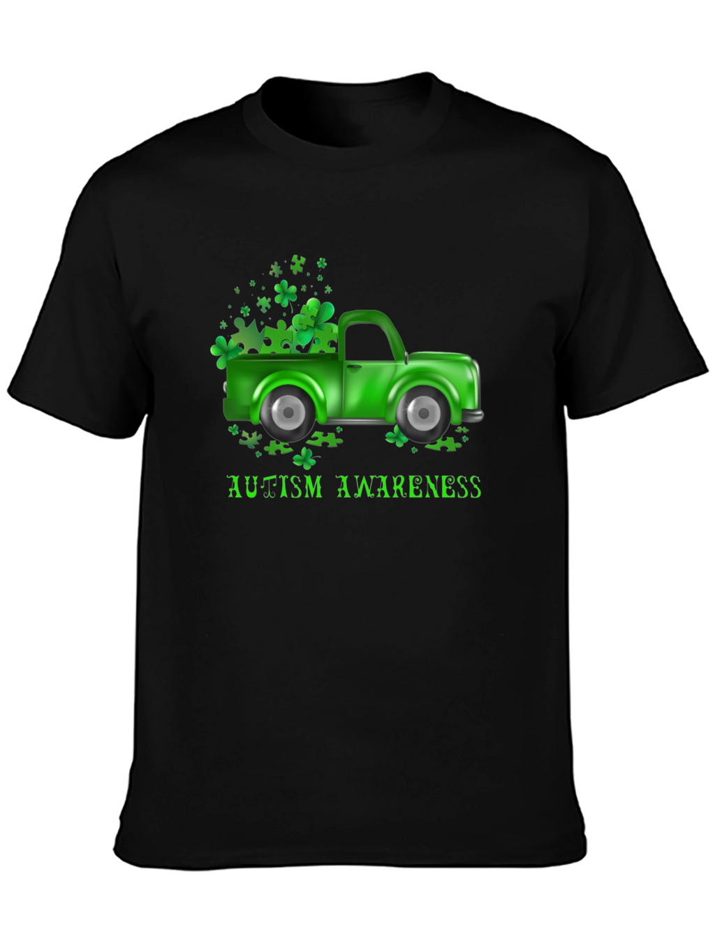 Autism Awareness Shamrock Truck T-Shirt