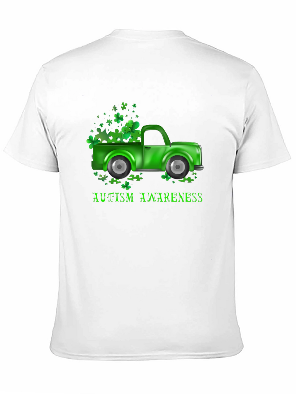 Autism Awareness Shamrock Truck T-Shirt