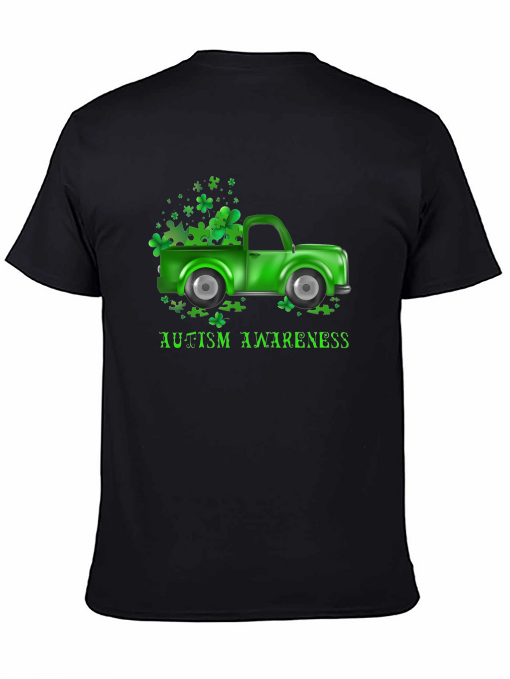 Autism Awareness Shamrock Truck T-Shirt