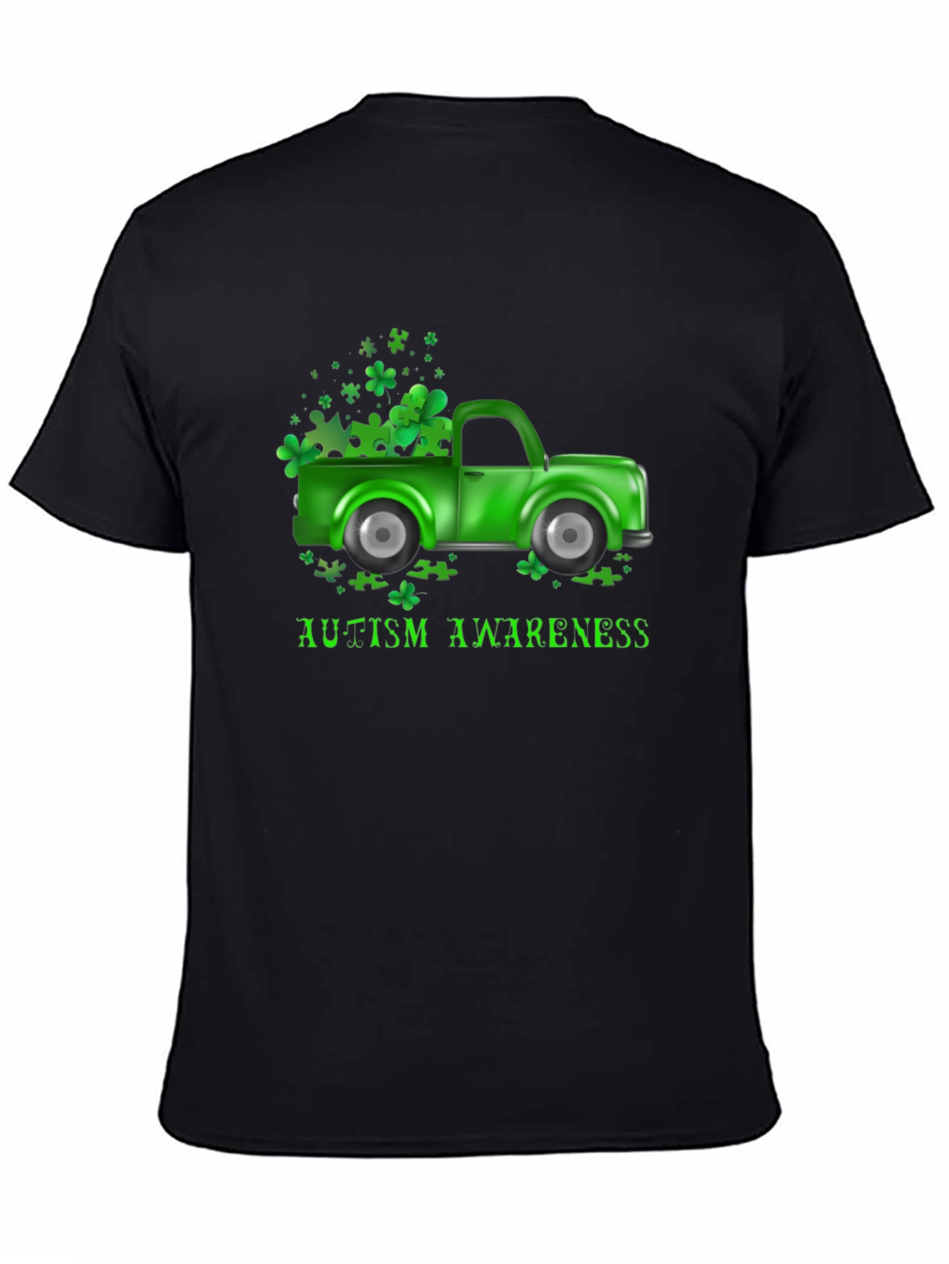 Autism Awareness Shamrock Truck T-Shirt