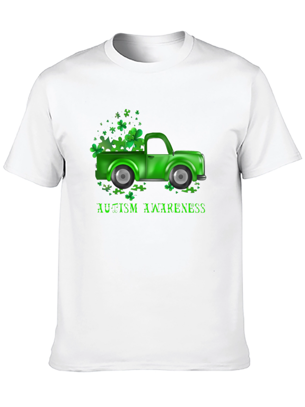 Autism Awareness Shamrock Truck T-Shirt